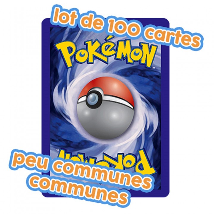 Lot de 100 cartes Pokémon Communes et Peu communes