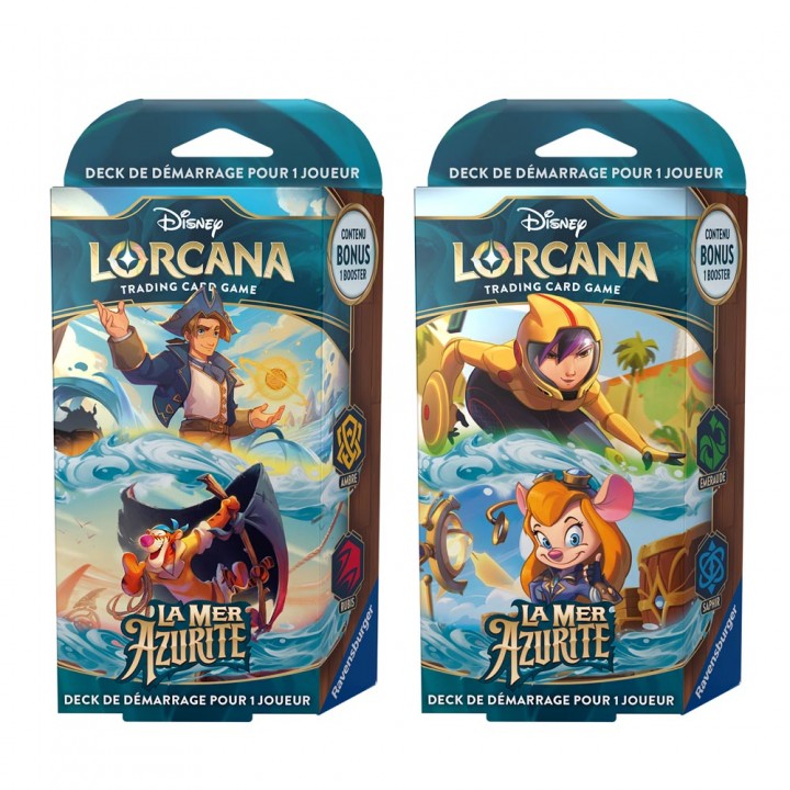 Lot des 2 decks de démarrage La Mer Azurite (Chapitre 6) - Disney Lorcana