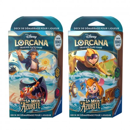 Lot des 2 decks de démarrage La Mer Azurite (Chapitre 6) - Disney Lorcana