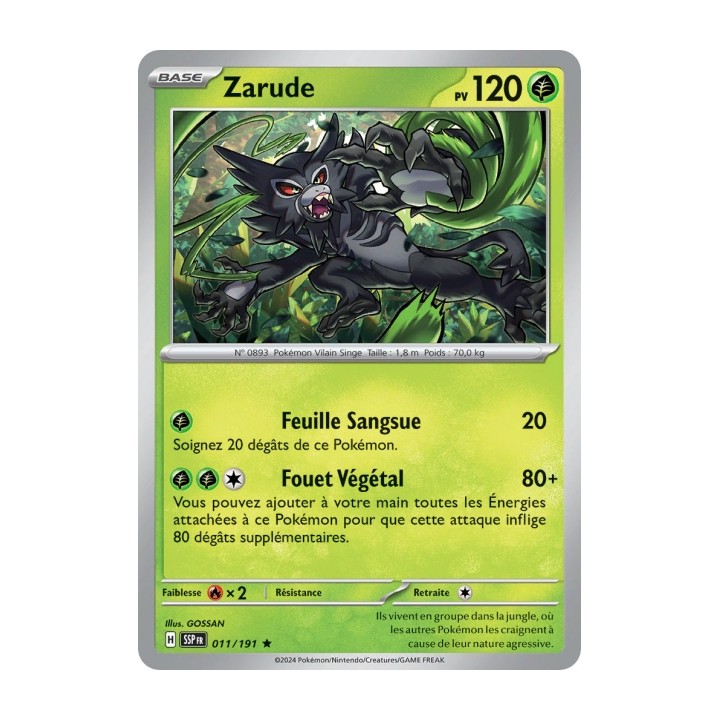 Zarude (SSP 011/191) - Carte Pokémon Étincelles Déferlantes EV08