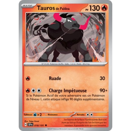 Tauros de Paldea (SSP 018/191) - Carte Pokémon Étincelles Déferlantes EV08