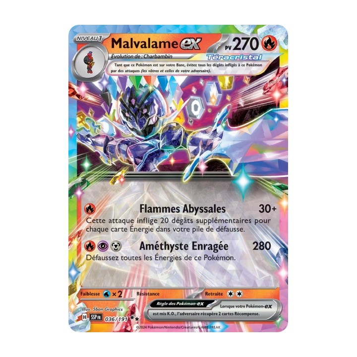 Malvalame ex (SSP 036/191) - Carte Pokémon Étincelles Déferlantes EV08