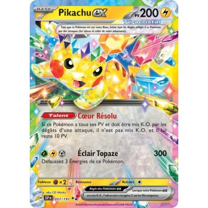 Pikachu ex (SSP 057/191) - Carte Pokémon Étincelles Déferlantes EV08