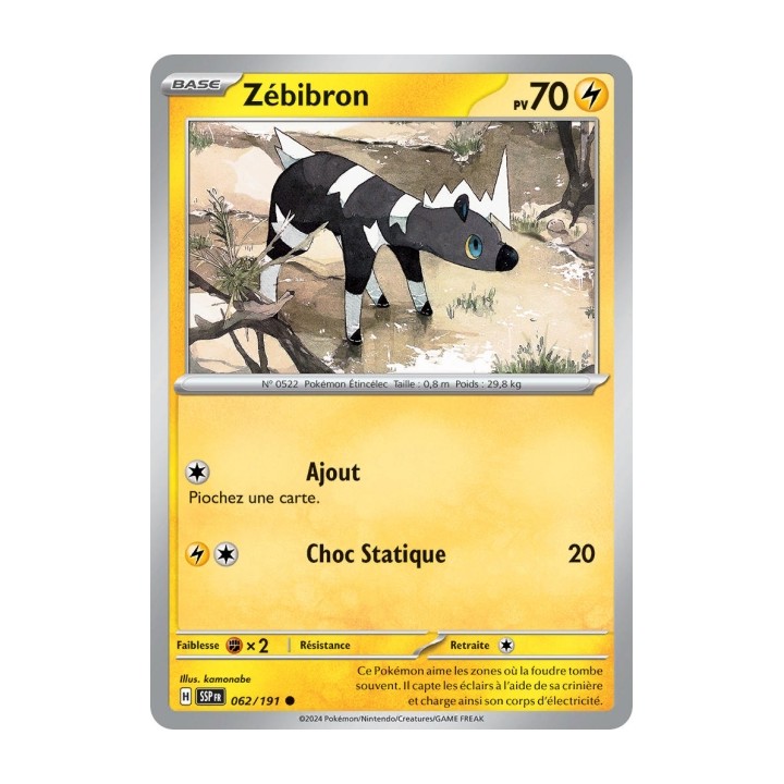 Zébibron (SSP 062/191) - Carte Pokémon Étincelles Déferlantes EV08