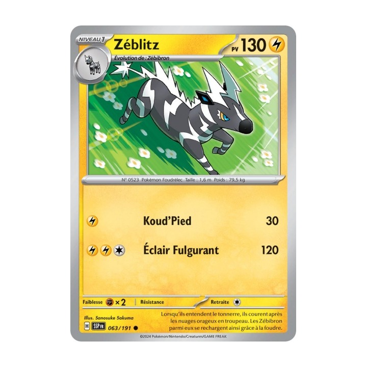 Zéblitz (SSP 063/191) - Carte Pokémon Étincelles Déferlantes EV08