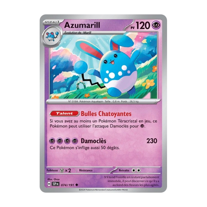 Azumarill (SSP 074/191) - Carte Pokémon Étincelles Déferlantes EV08