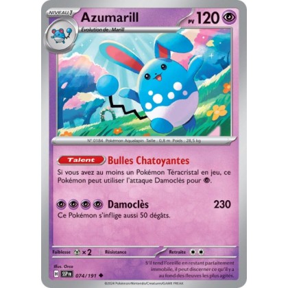 Azumarill (SSP 074/191) - Carte Pokémon Étincelles Déferlantes EV08