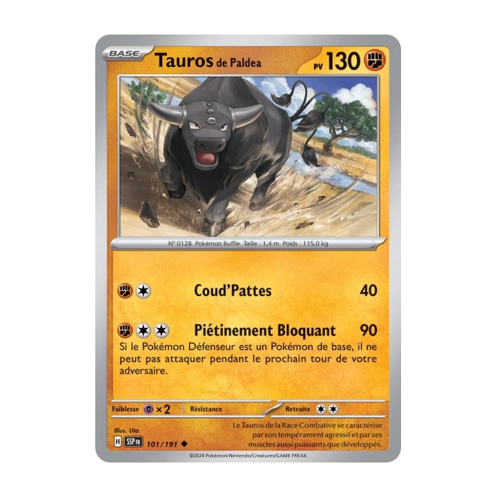 Tauros de Paldea (SSP 101/191) - Carte Pokémon Étincelles Déferlantes EV08