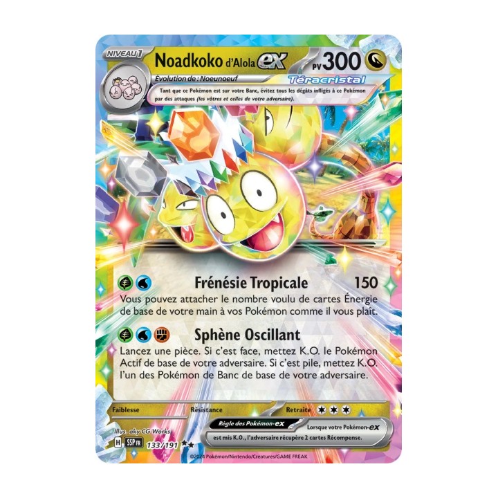 Noadkoko d'Alola ex (SSP 133/191) - Carte Pokémon Étincelles Déferlantes EV08