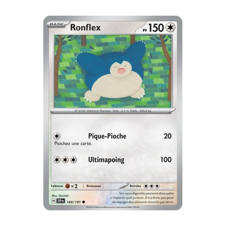 Ronflex (SSP 144/191) - Carte Pokémon Étincelles Déferlantes EV08