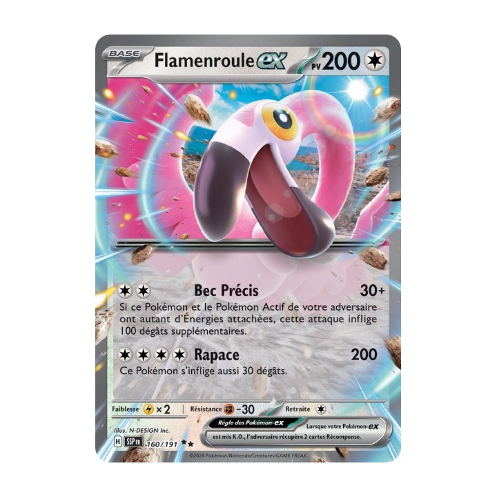 Flamenroule ex (SSP 160/191) - Carte Pokémon Étincelles Déferlantes EV08