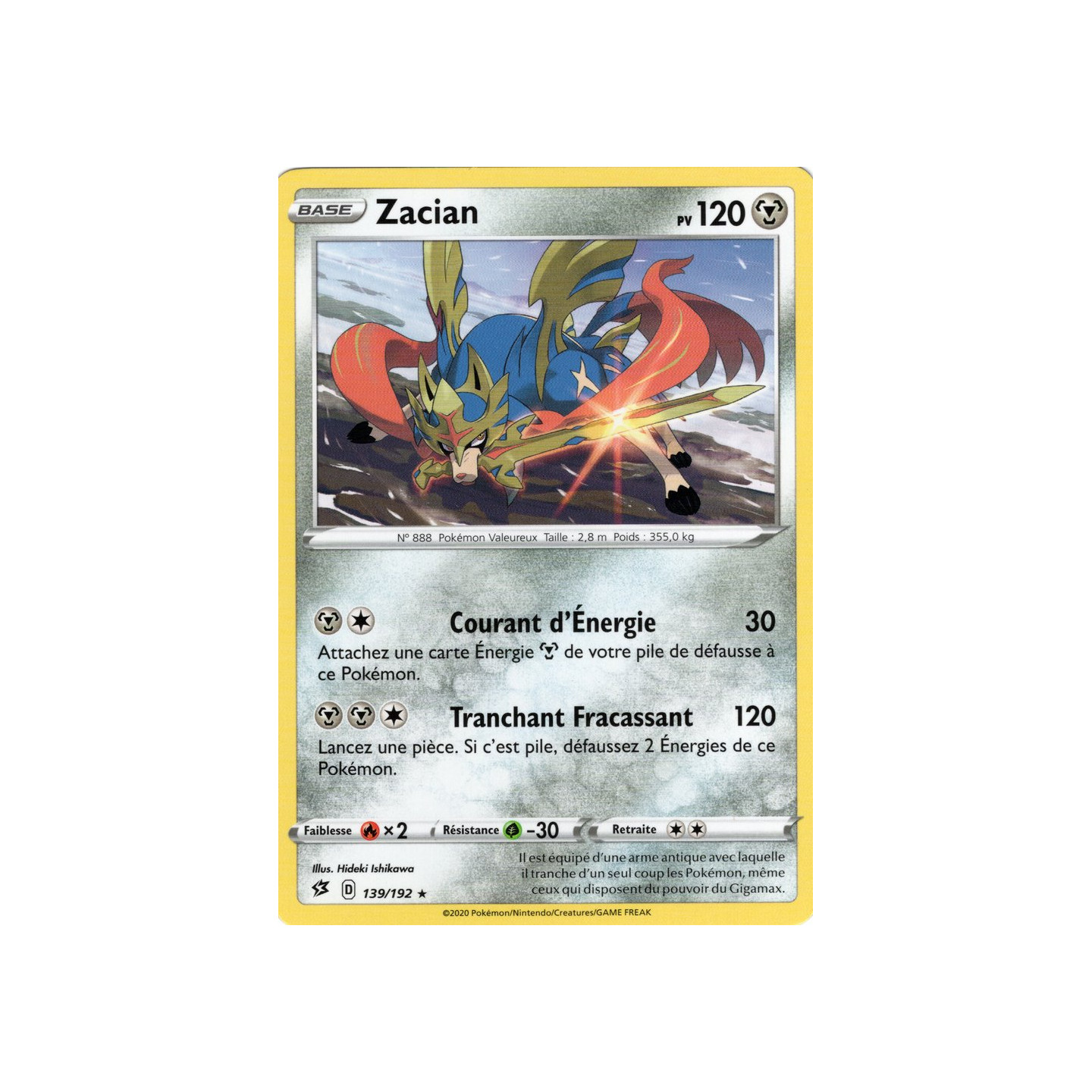 Carte Pokemon Eb02 139 192 Zacian Dracaugames