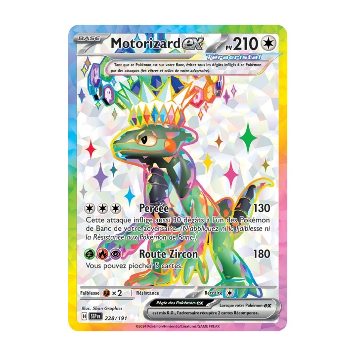 Motorizard ex (SSP 228/191) - Carte Pokémon Étincelles Déferlantes EV08