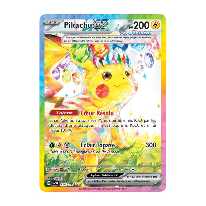 Pikachu ex (SSP 238/191) - Carte Pokémon Étincelles Déferlantes EV08