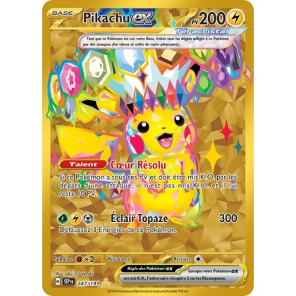 Pikachu ex (SSP 247/191) - Carte Pokémon Étincelles Déferlantes EV08