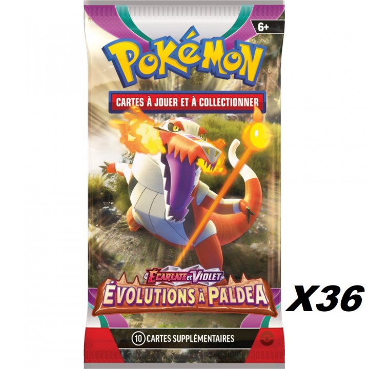 Pokémon - Lot de 36 Boosters EV02 : Évolutions à Paldea