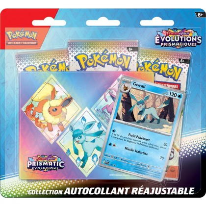 Pokémon - Tripack Collection Autocollant Réajustable EV08.5 Évolutions Prismatiques : Givrali