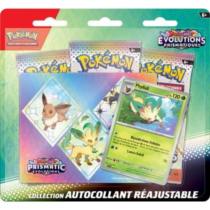 Pokémon - Tripack Collection Autocollant Réajustable EV08.5 Évolutions Prismatiques : Phyllali