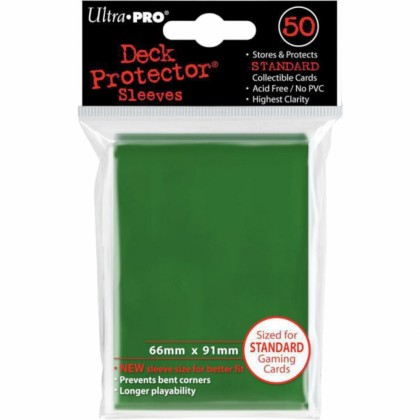 Ultra PRO - 50 Sleeves Standard Vert Foncé - Protèges Cartes