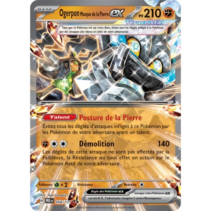 Pokémon - Ogerpon Masque de la Pierre ex (PRE 058/131) - Évolutions Prismatiques