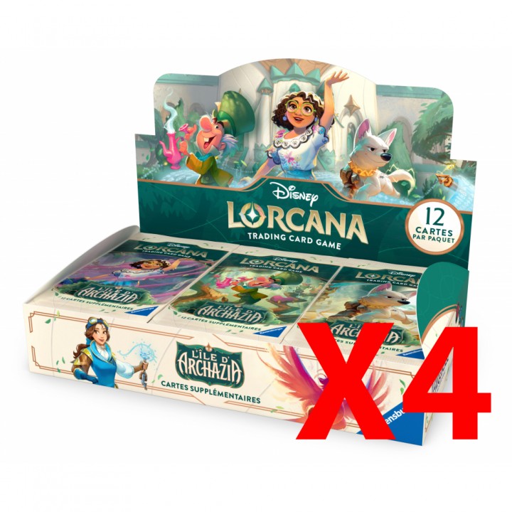 Disney Lorcana TCG - Carton de 4 displays / boites de 24 boosters : L'île d'Archazia