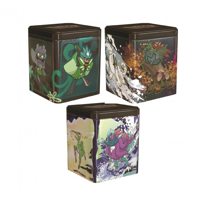 Pokémon - Lot de 3 Tin Cube Pokébox Mars 2025 : Trésors du Fléau / Paradoxe / Ogerpon