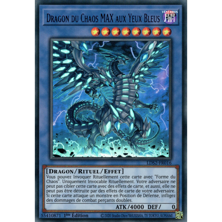 Dragon du Chaos MAX aux Yeux Bleus : LDS2-FR016 UR (Bleu)