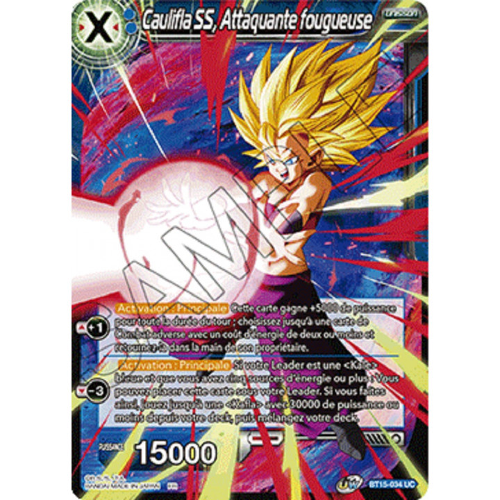 Dragon Ball Super - B15 - Saiyan Showdown - Caulifla SS, Attaquante fougueuse - BT15-034