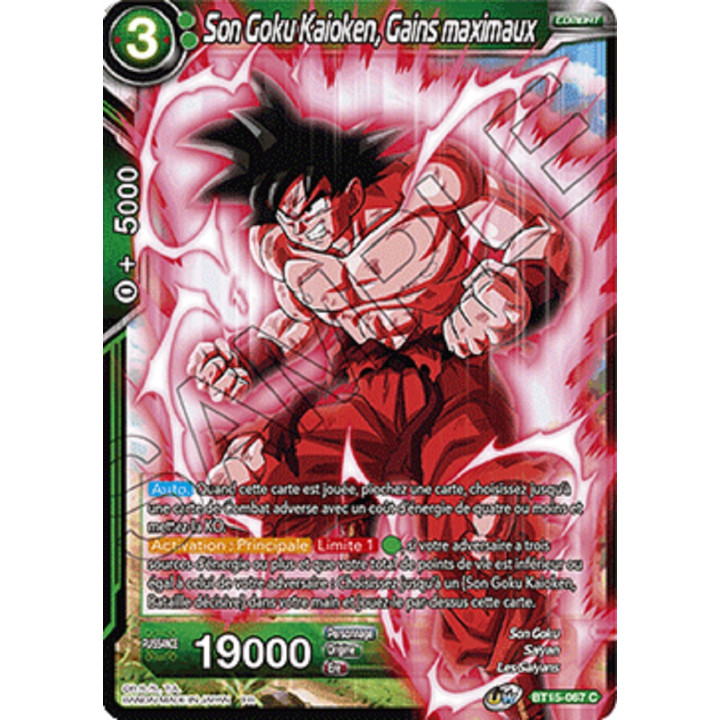 Son Goku Kaioken, Gains maximaux : BT15-067