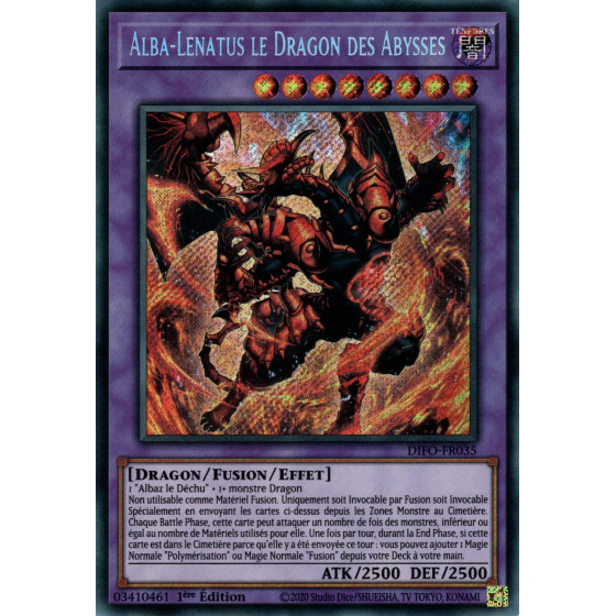 Alba Lenatus le Dragon des Abysses DIFO FR035 Carte Yu Gi Oh à l