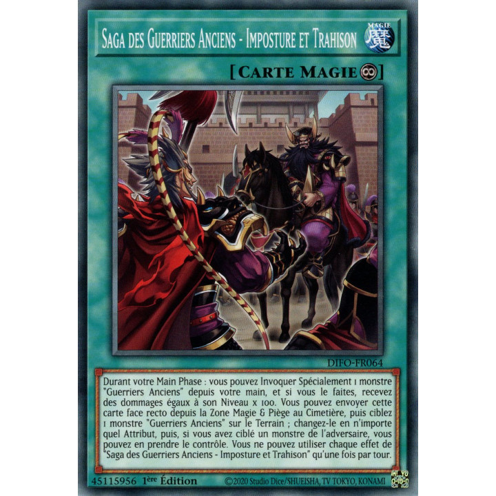 Saga des Guerriers Anciens - Imposture et Trahison - DIFO-FR064 - Cartes Yu-Gi-Oh!