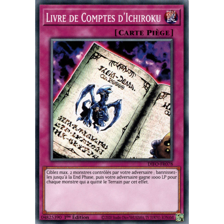 Livre de Comptes d'Ichiroku - DIFO-FR078 - Cartes Yu-Gi-Oh!