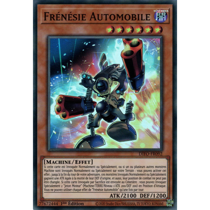 Frénésie Automobile - DIFO-FR092 - Cartes Yu-Gi-Oh!