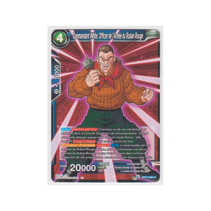 B17-041 Commandant White, Officier de l'Armée du Ruban Rouge - Cartes Dragon Ball Super