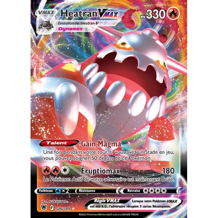 Heatran VMAX - EB10 026/189 - Astres Radieux SWSH10 - Cartes Pokémon