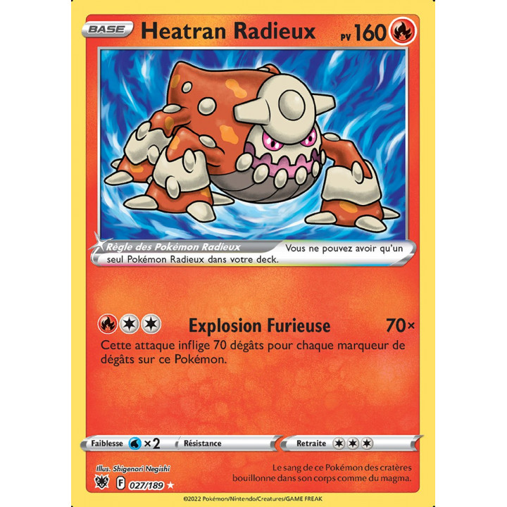 Heatran Radieux - EB10 027/189 - Astres Radieux SWSH10 - Cartes Pokémon