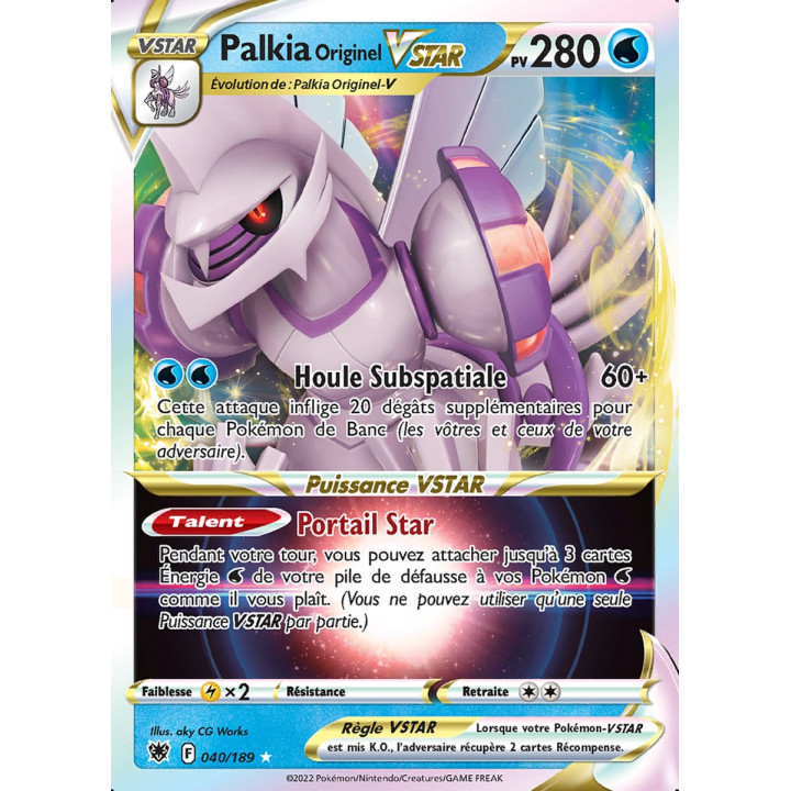 Palkia Originel VSTAR - EB10 040/189 - Astres Radieux SWSH10 - Cartes Pokémon