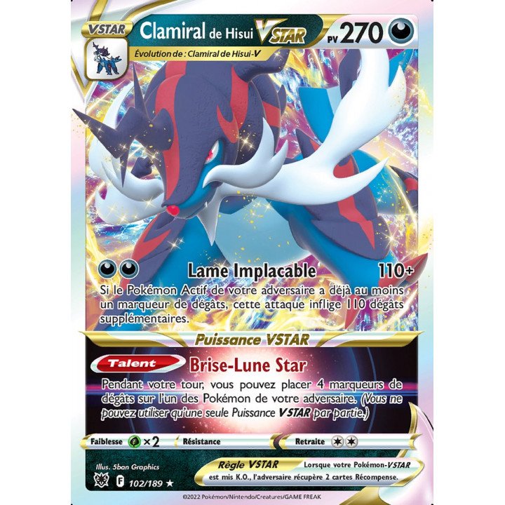 Clamiral de Hisui VSTAR - EB10 102/189 - Astres Radieux SWSH10 - Cartes Pokémon